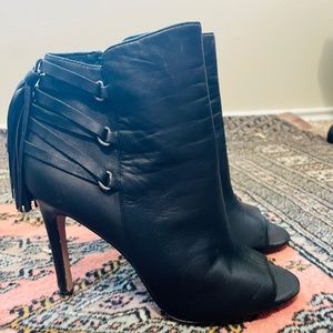 Revolve X Vince Camuto Black Leather Fringe Boot Sz 6.5